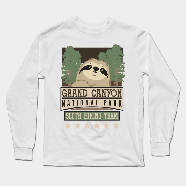 Grand Canyon National Park Sloth Hiking Team Long Sleeve T-Shirt by ScottsRed